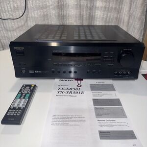 ONKYO TX-SR501 6.1 Home Theater‎ Receiver Bundled Remote & Manual TESTED WORKS